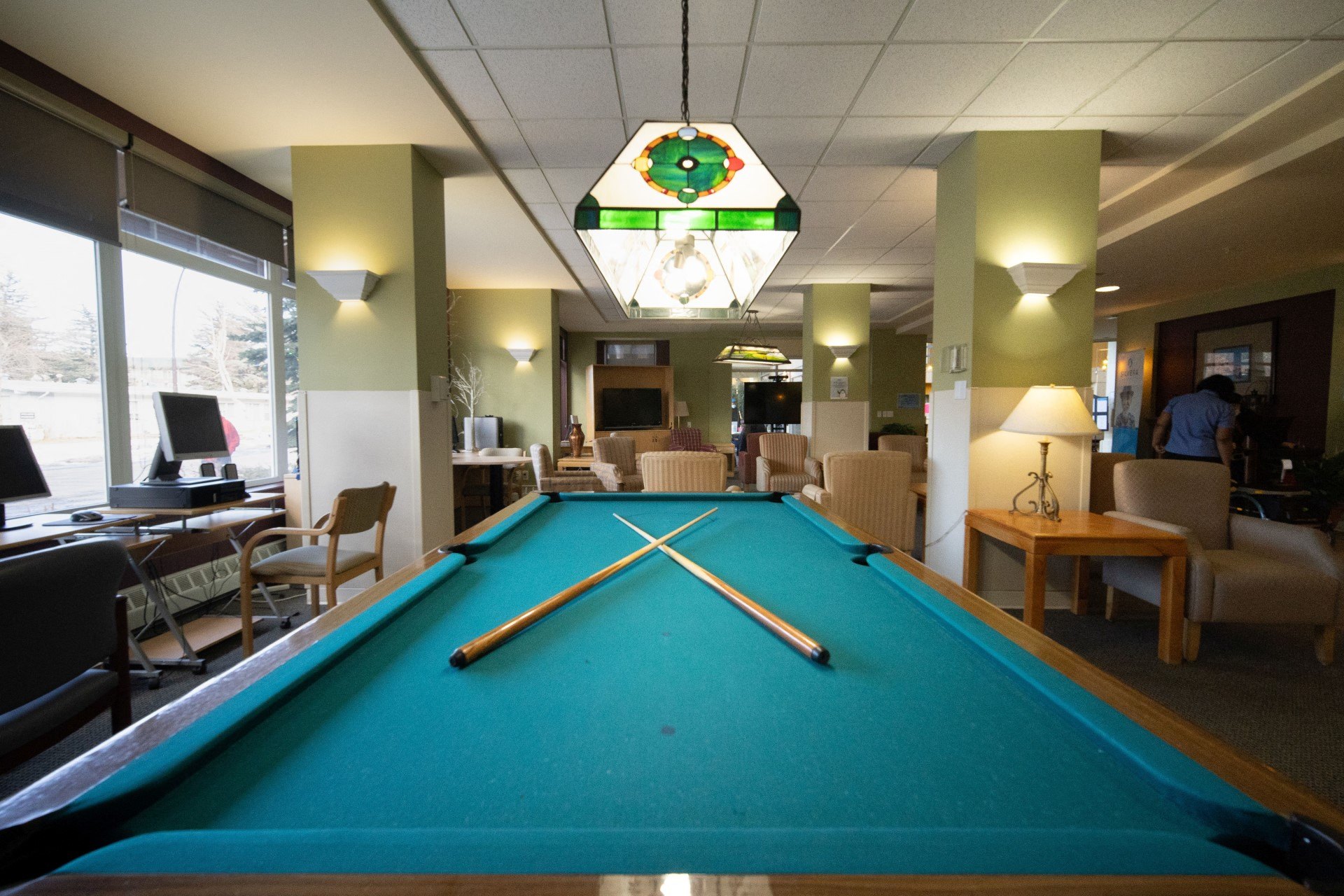 Common area with a pool table